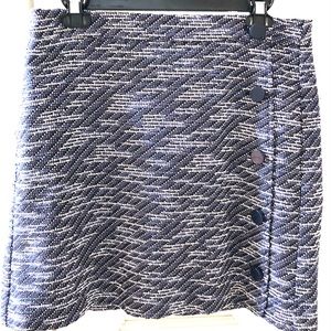 🌼 Ann Taylor LOFT Navy Blue and White Tweed Skirt
